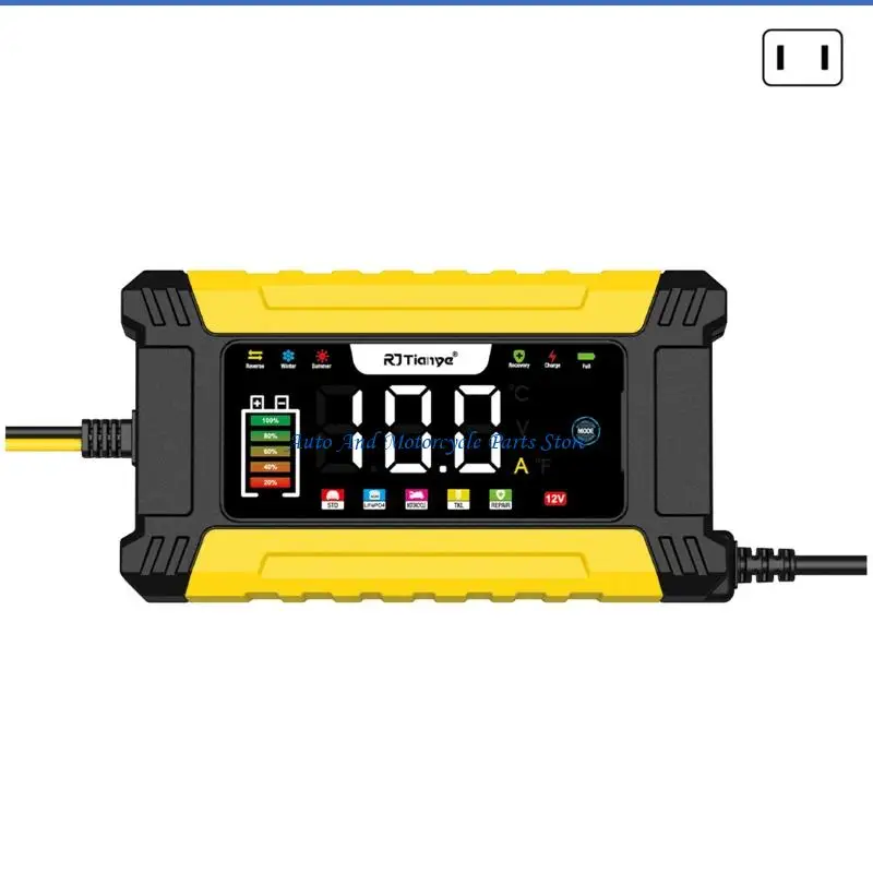 P9FD 12V 10A Car Chargers Prevents Overcharging Damage for Various Battery Types Automotive Use Advanced Safety Features