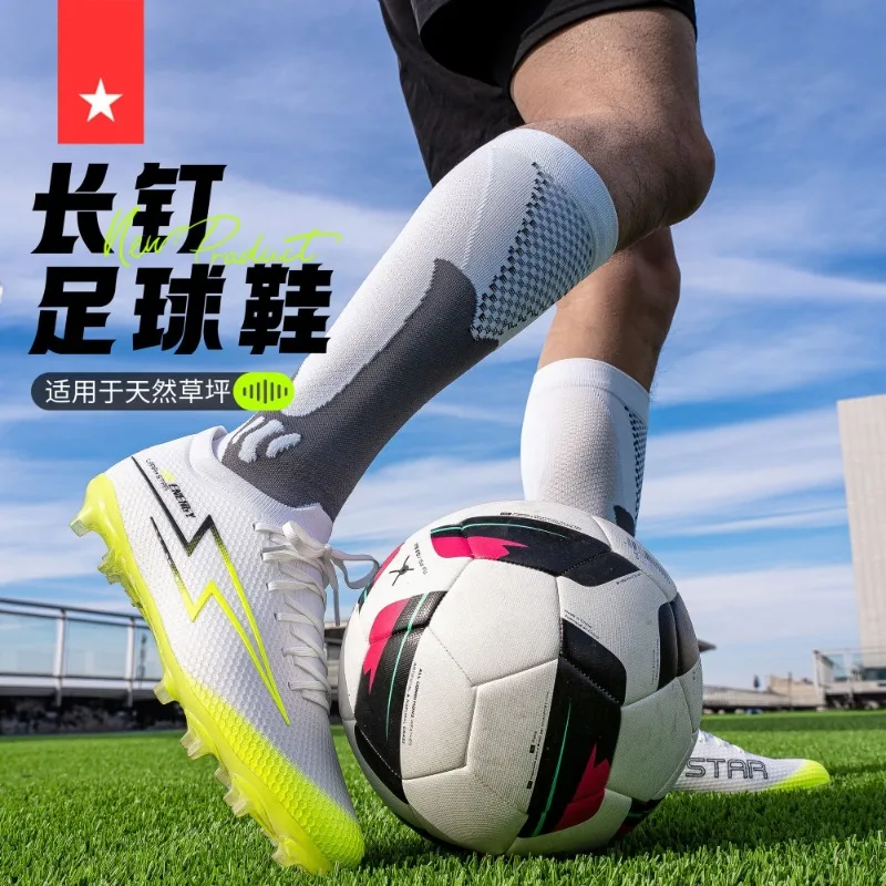 

Original Brand Men Woman Outdoor Long Spike Football Shoe Top Quality Professional Soccer Shoe Comfortable Training Sneakers