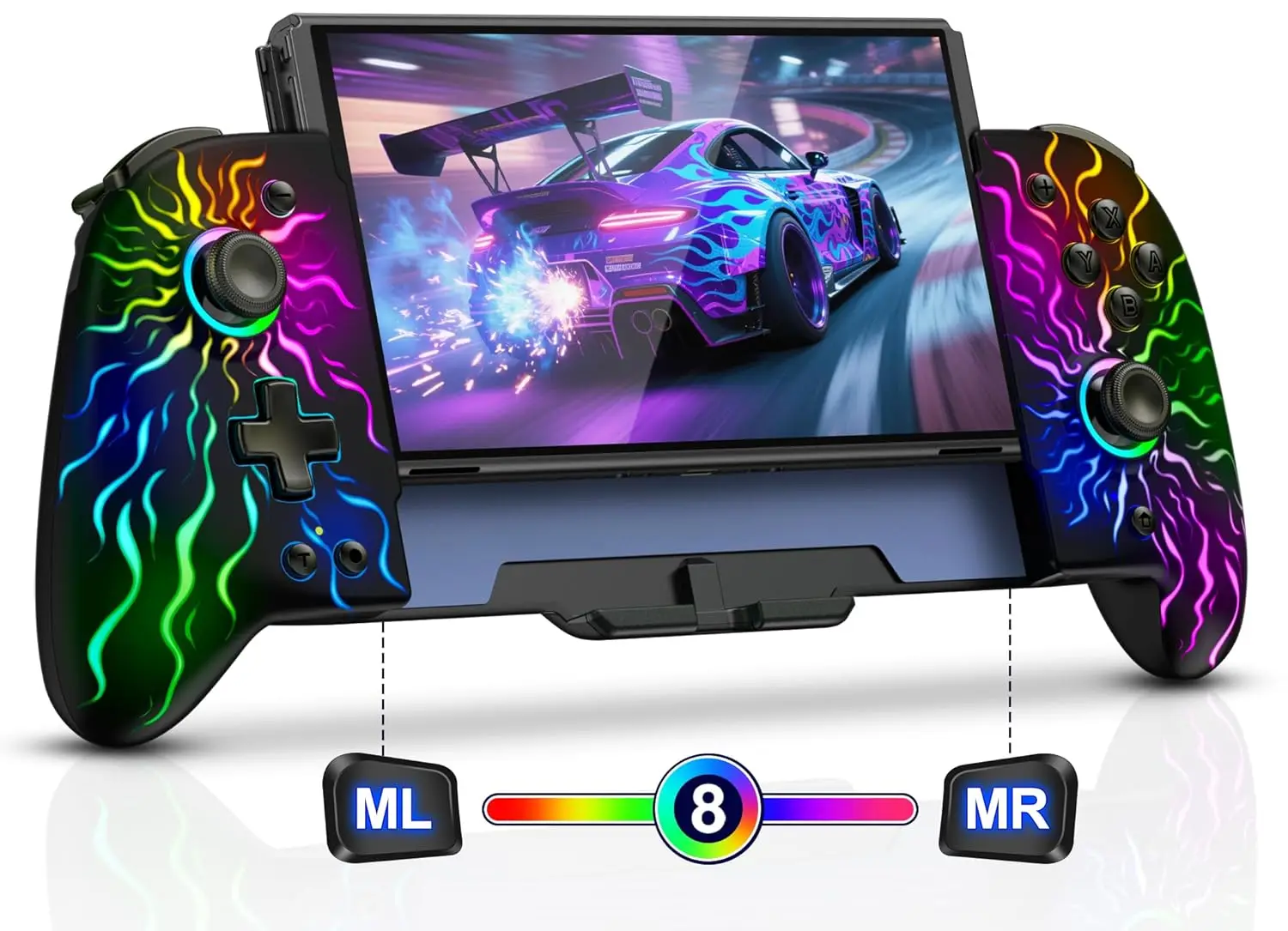 

Беспроводной контроллер с датчиком Холла, RGB-подсветкой, батареей, функцией Turbo и программируемыми настройками для игр Nintendo Switch