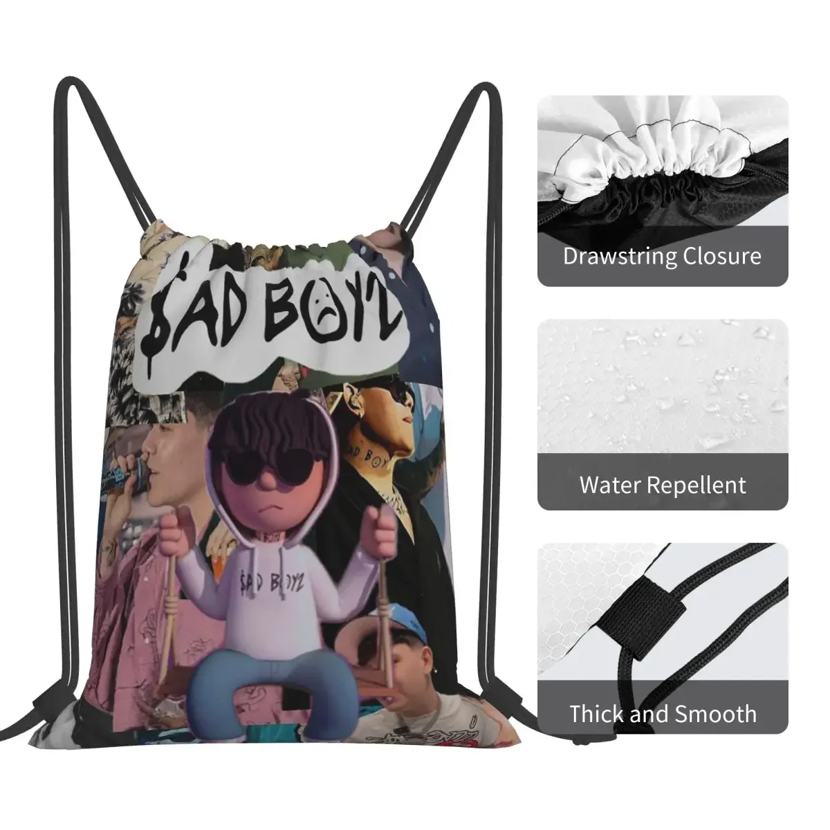 Mochilas Junior H Merch Sad Boyz, bolsas portátiles multifunción con cordón, bolsa deportiva, bolsas para libros para hombre, mujer, estudiantes