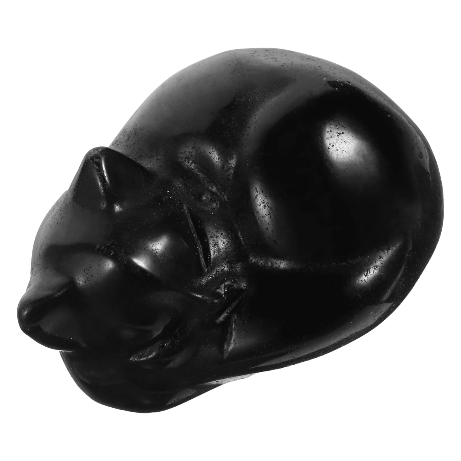 

Crystal Sleeping Ornaments Small Carved Figurine Gemstone Craft Decor Smooth Gemstone Cat Figurine Surface Long Term Use