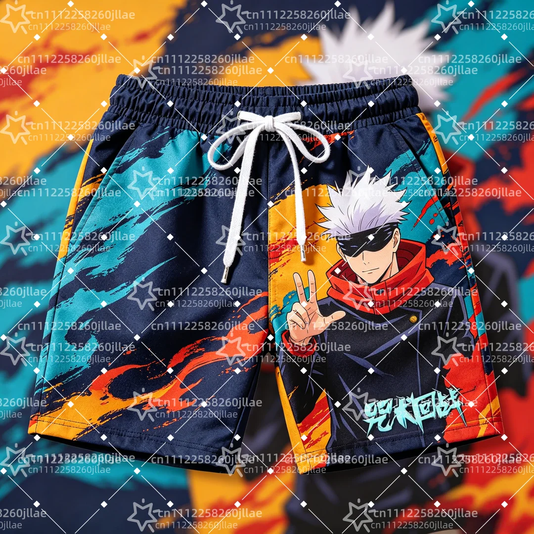 New Hot Sale Jujutsu Kaisen Anime Print Shorts Casual Loose High-quality Trendy Graphic Summer Quick Dry Breathable Sports Pants