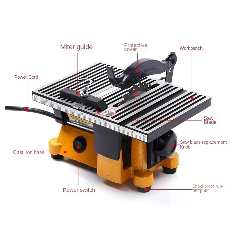 4500Rpm Mini Electric Table Saw Wood Stone Metal Glass Cutting Machine Wood Circular Saw