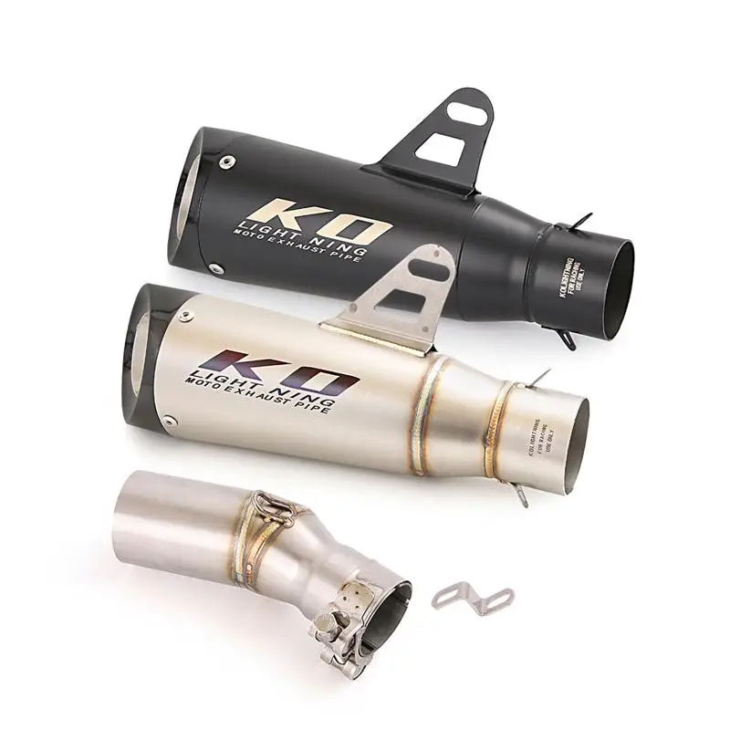 Exhaust Mid Connect Pipe Motorcycle Muffler Silencer With Removable DB Killer For Kawasaki Versys 250 Versys300 All Years