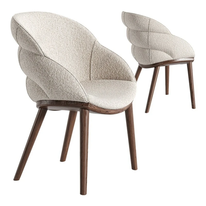 

Nordic minimalist solid wood chair, modern casual dining chair, single backrest sofa chair