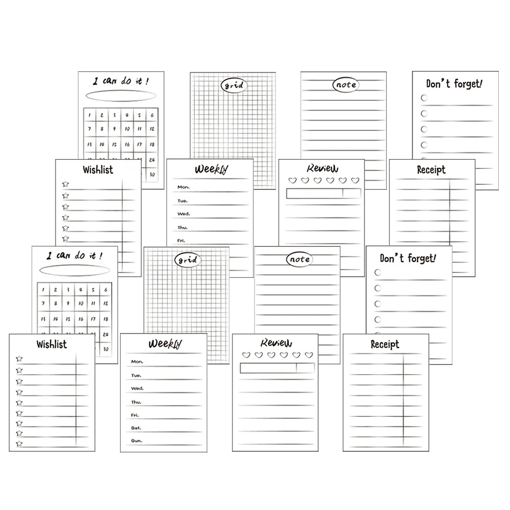 16 قطعة من وسادات المذكرات غير لاصقة ورق ملاحظات صغير محمول لكتابة جدول التخطيط وتسجيل الرسائل للاستخدام اليومي والمكتب والمدرسة