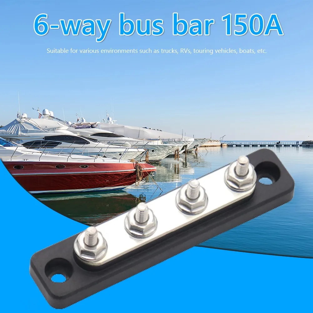 Bus Bar For RV Marine Truck 48V 100Amp Bus Bar With Transparent Cover Car Accessories High-quality Straight Busbar