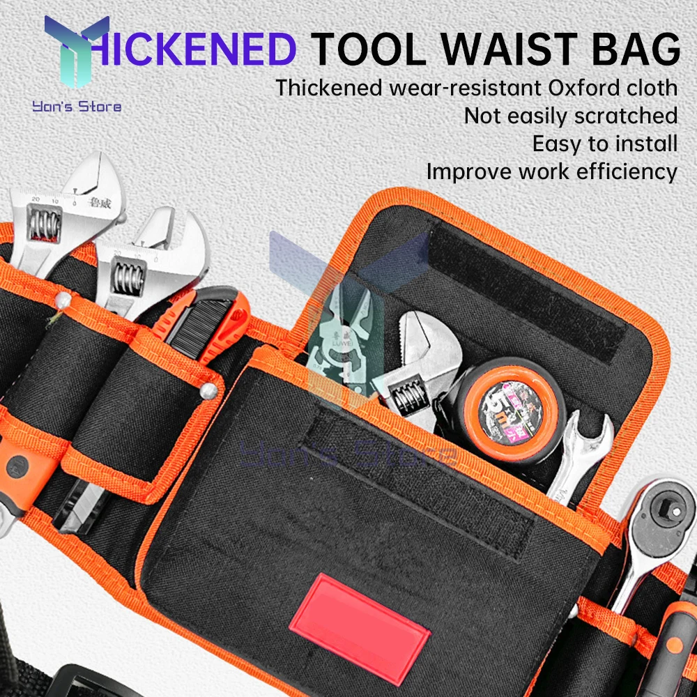 1Pcs Multi-functional Electrician Tools Bag Waist Pouch Belt Storage Holder Organizer Garden Tool Kits Waist Packs Oxford Cloth