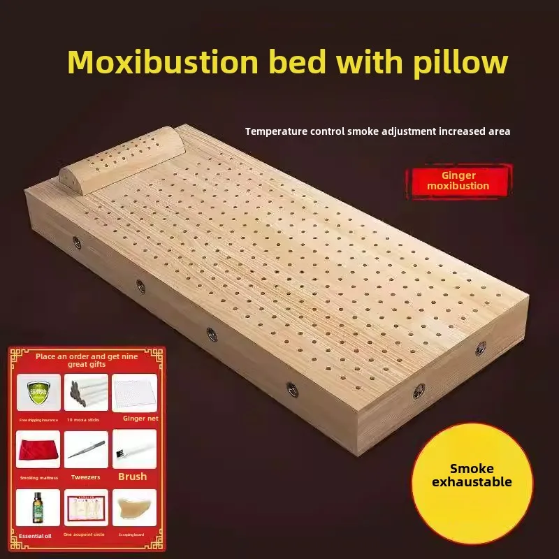 Wooden box whole body fumigation physiotherapy household moxibustion bed sitting moxibustion automatic solid wood moxa