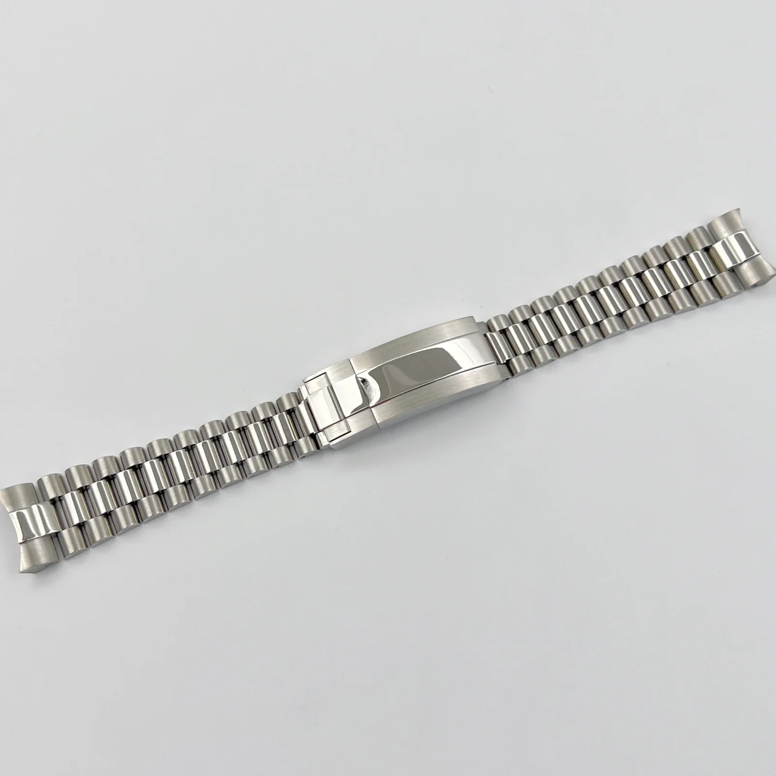 20mm Presidential Watch Strap Bracelet 316L Stainless Steel Watch Parts Sliding Adjustable Watch Buckle for SUB GMT Yacht Case