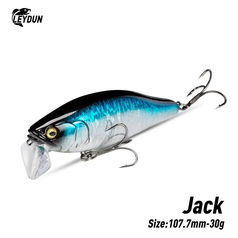 I-JACK poisson appât appât dur 107,7mm 30g natation flottant de haute qualité sonore basse système bascule barracuda