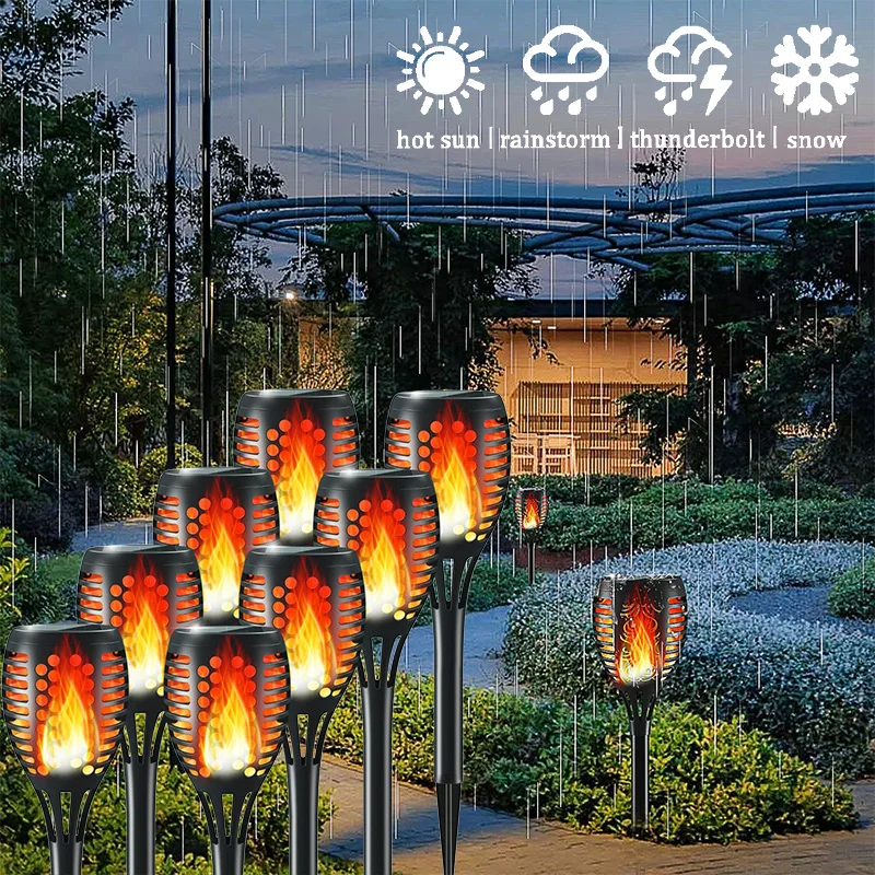 

Solar Powered Waterproof LED Flame Simulation Torch Lamps for Outdoor Garden Courtyard Patio Lawn Pathway Landscape Decoration
