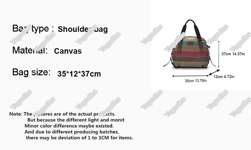 Canvas-Tragetaschen, gestreifte Damenhandtasche, Patchwork-Regenbogen-Umhängetasche, modische weibliche lässige Umhängetasche – Detail 2