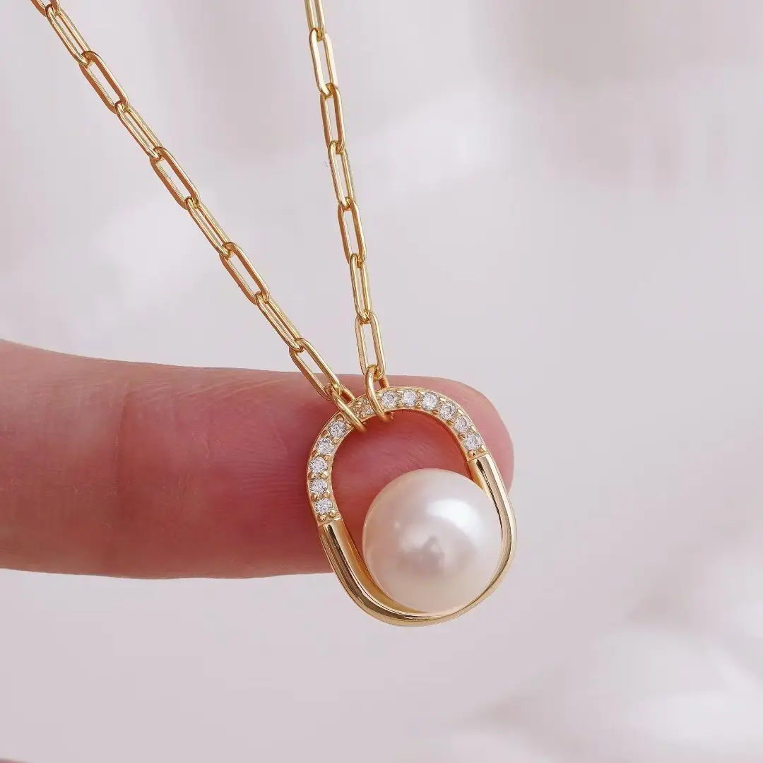 

Крепления для ожерелья из стерлингового серебра S925, фурнитура для ювелирных изделий, детали, фурнитура, аксессуары для жемчуга 9-10 мм, 3 шт./лот