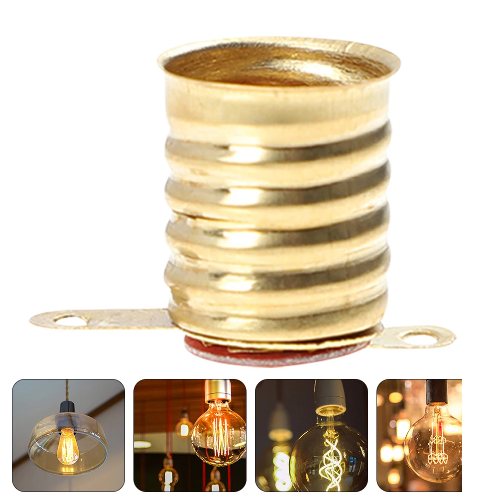

30 PCS All Copper Lamp Holder Led Tiny Light Bulbs Screw Base Small Bases Golden