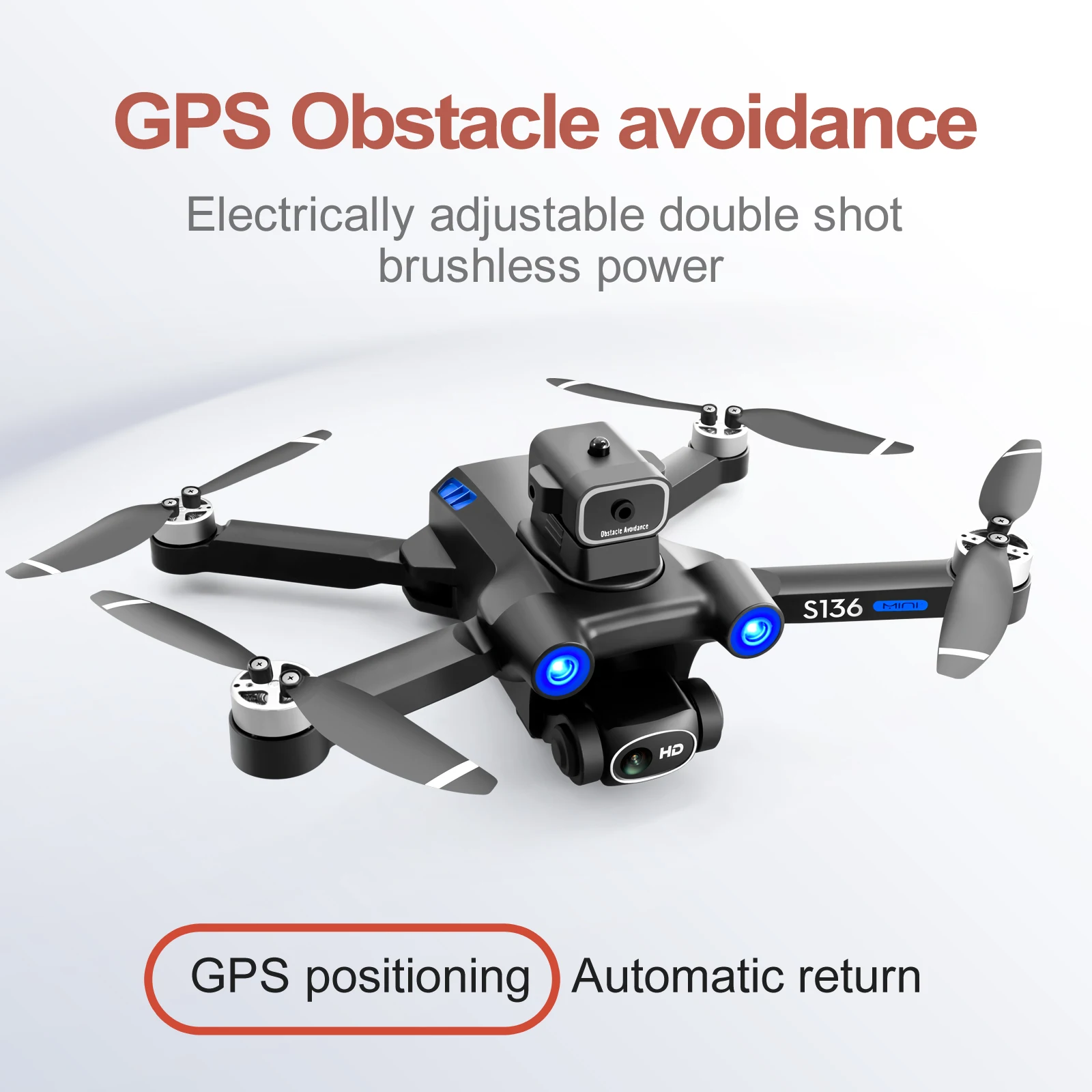 S136 GPS Laser Obstacle Avoidance Drone 4k Optical Flow Electric Adjustment Dual Camera 5G Brushless Professional Aerial Camera