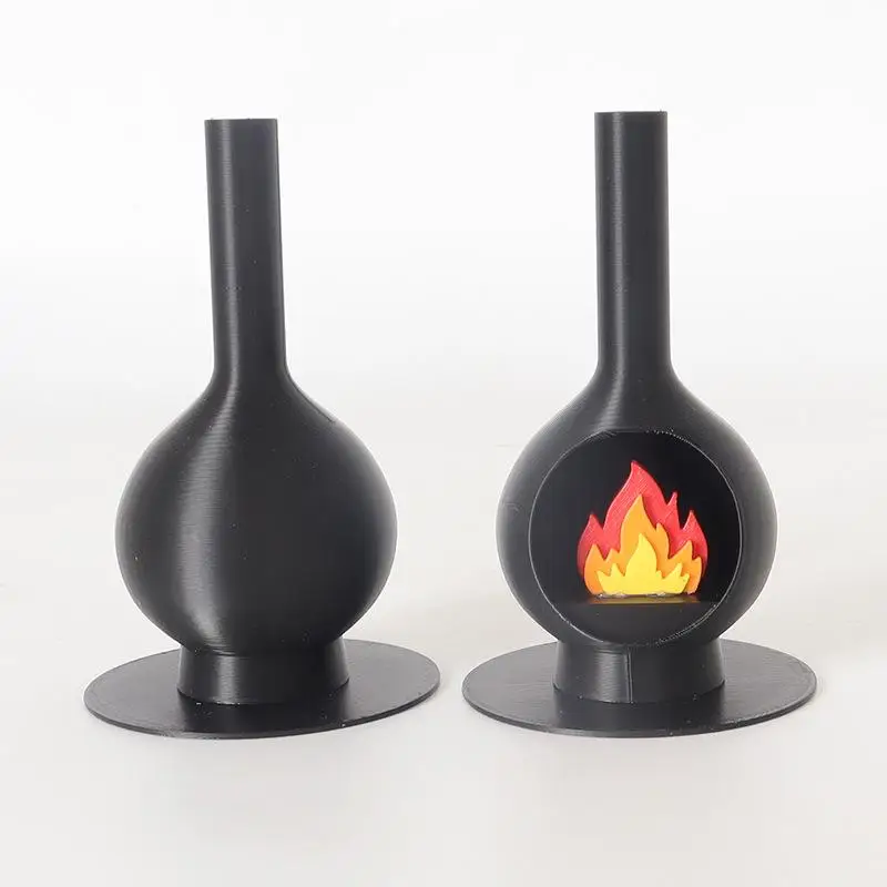 1/12 Dollhouse Miniature Fireplace Chimney Model Dollhouse Christmas Scene Decoration Dolls House Micro Landscape Ornament