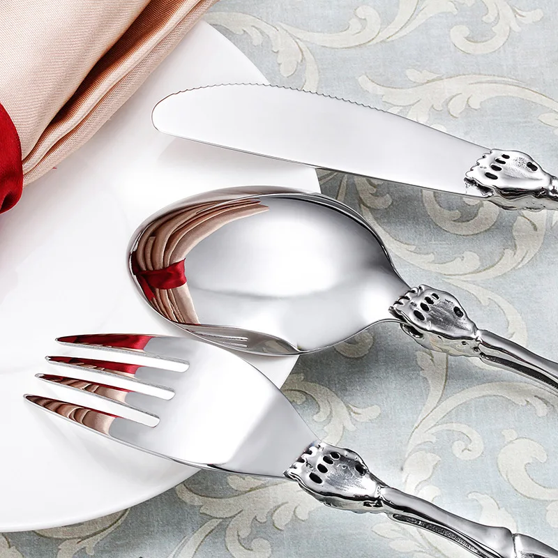 Exquisite 316L Titanium Steel Whole Body Skeleton Cutlery Steak Knife Fork Spoon Tableware Personality Skull Dinnerware Set