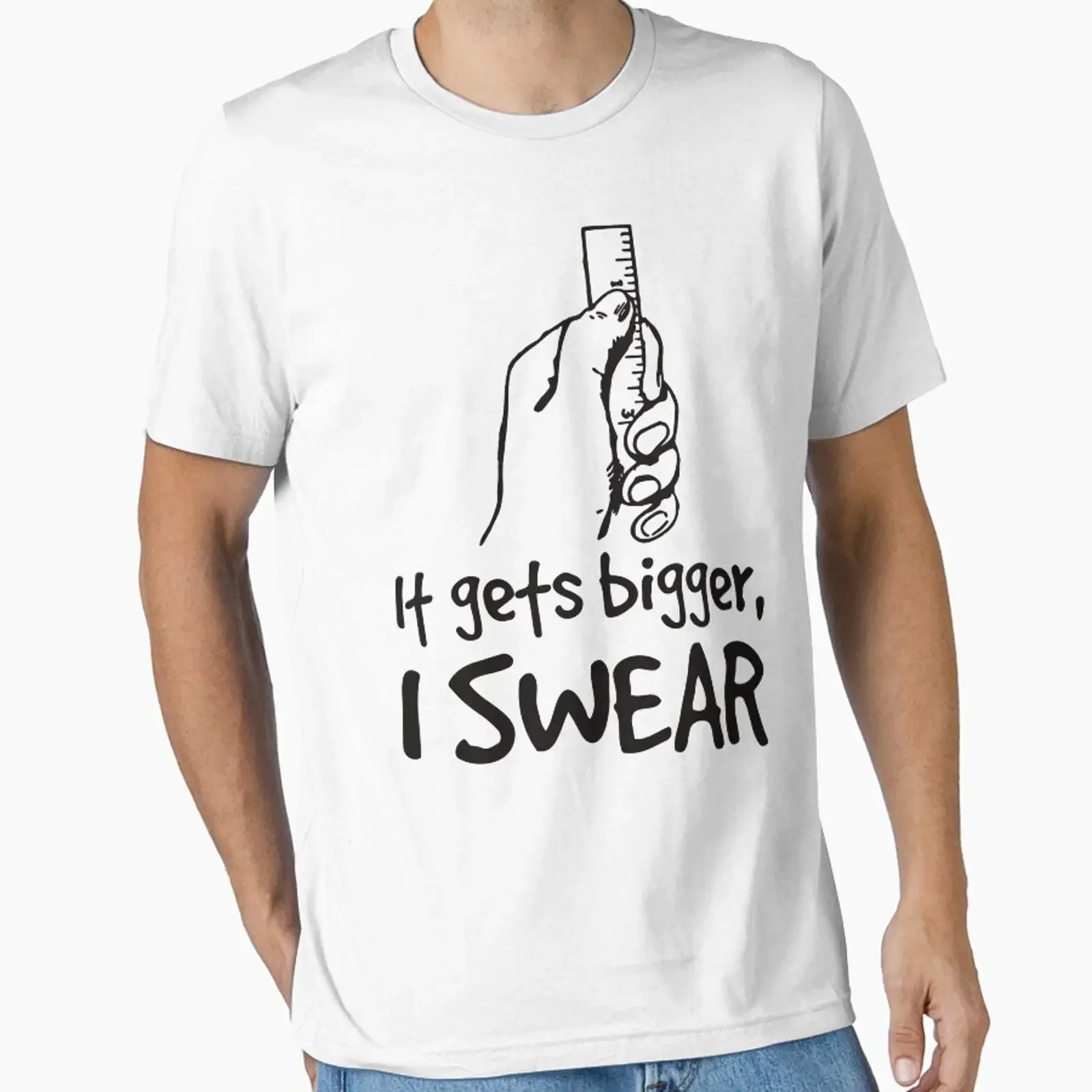 It gets bigger I swear Sexual Innuendo Small penis reference joke Adult Humor designed and sold by YomeHayin vintage Washed