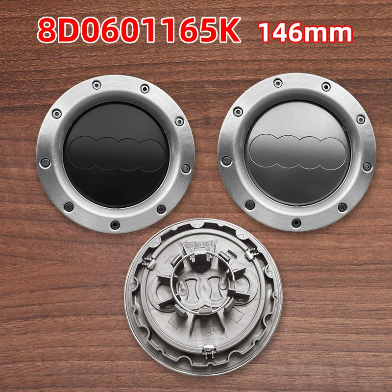 

4pcs 146mm 8D0601165K Grey Black Wheel Center Hub Caps Rim Caps Emblems Badge logo for audi Quattro TT A2 A3 A4 A8 S6 Q5 Q7 RS6
