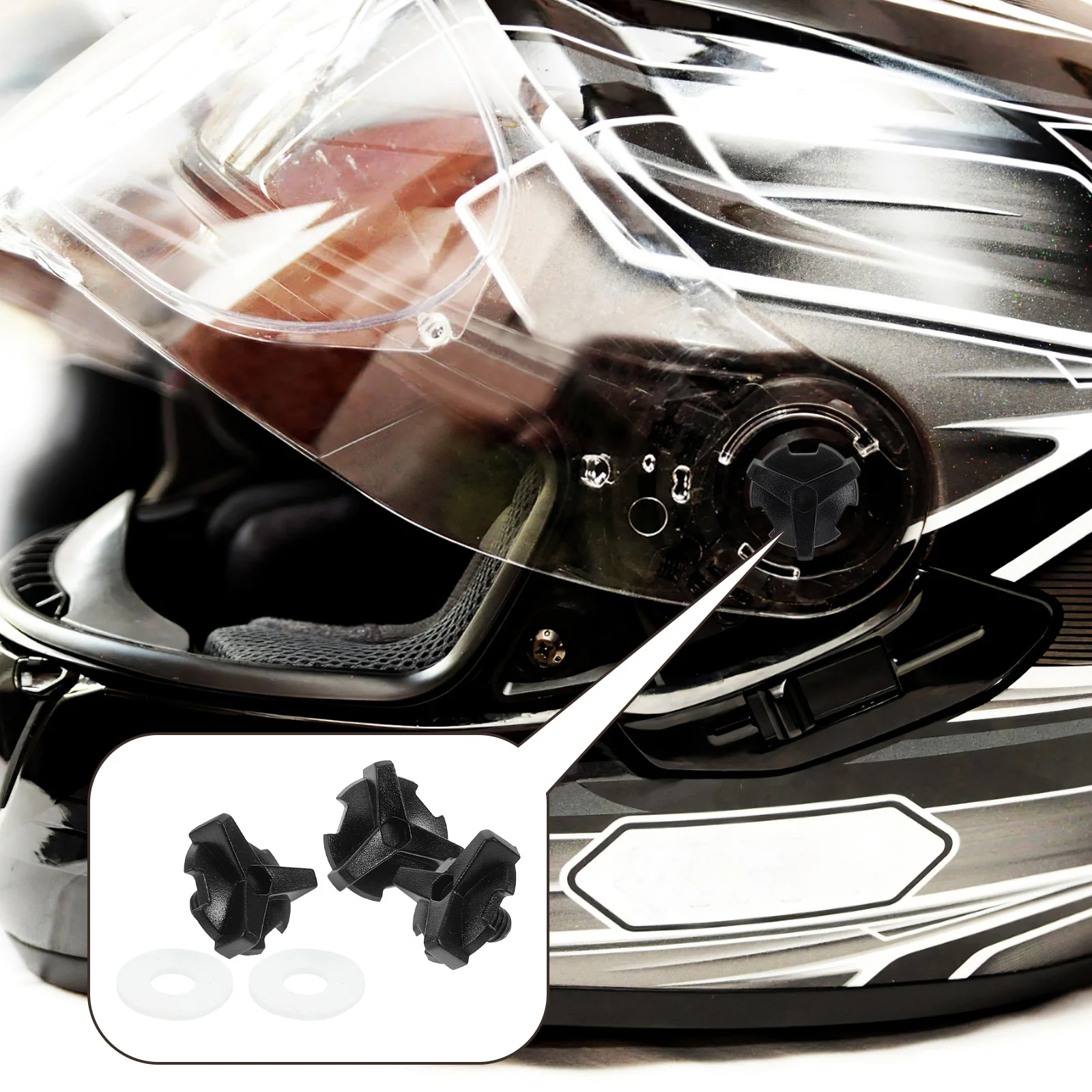 

3pcs Replacement Screws Durable Universal Fit Precision Machined Set For Motorcycle Visor Repair Maintenance Labor