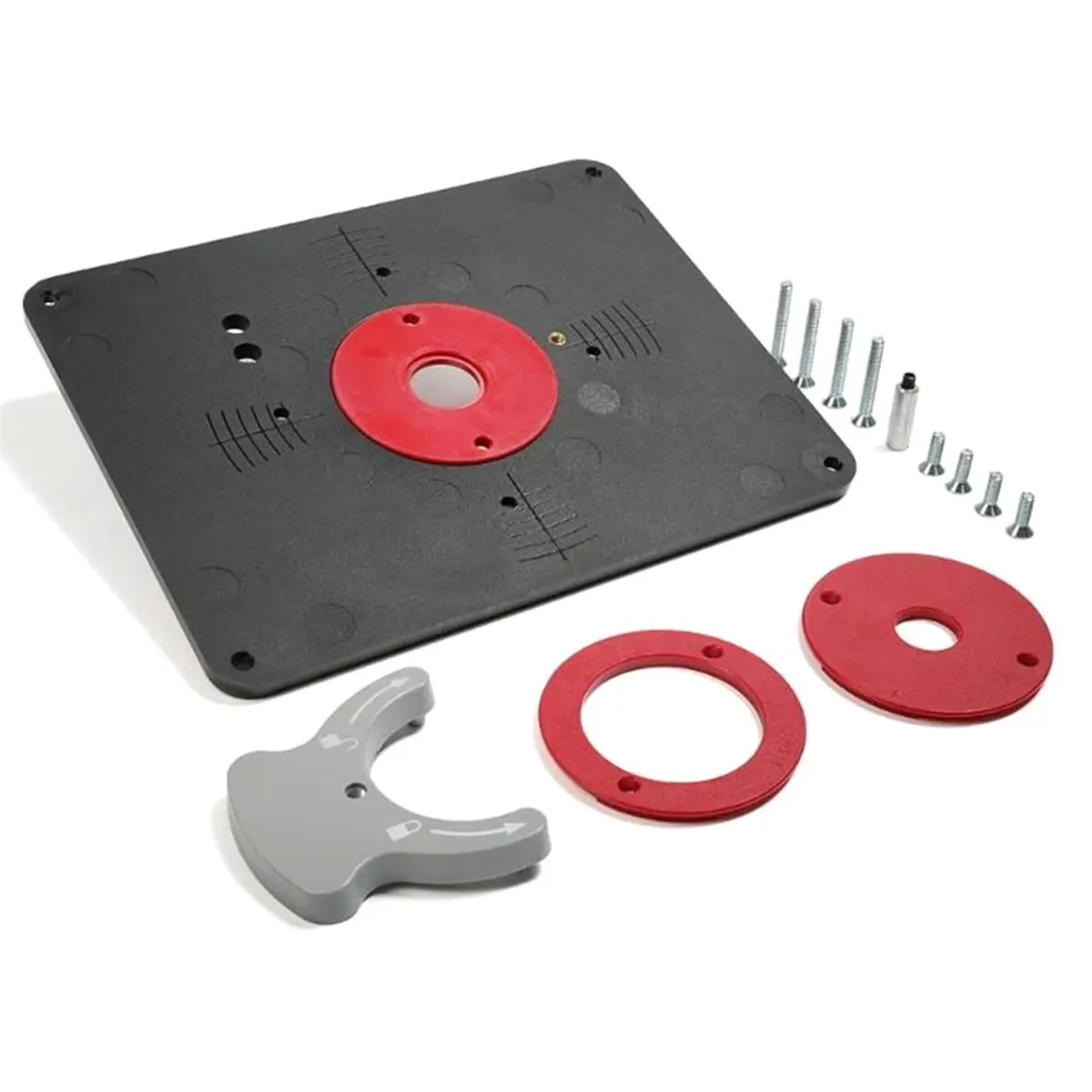 PRS4034 Router Table Insert Plate with Nonslip Surfaces for M0F00 TRA001 7500 , Router Insert Plate with Leveling Rings