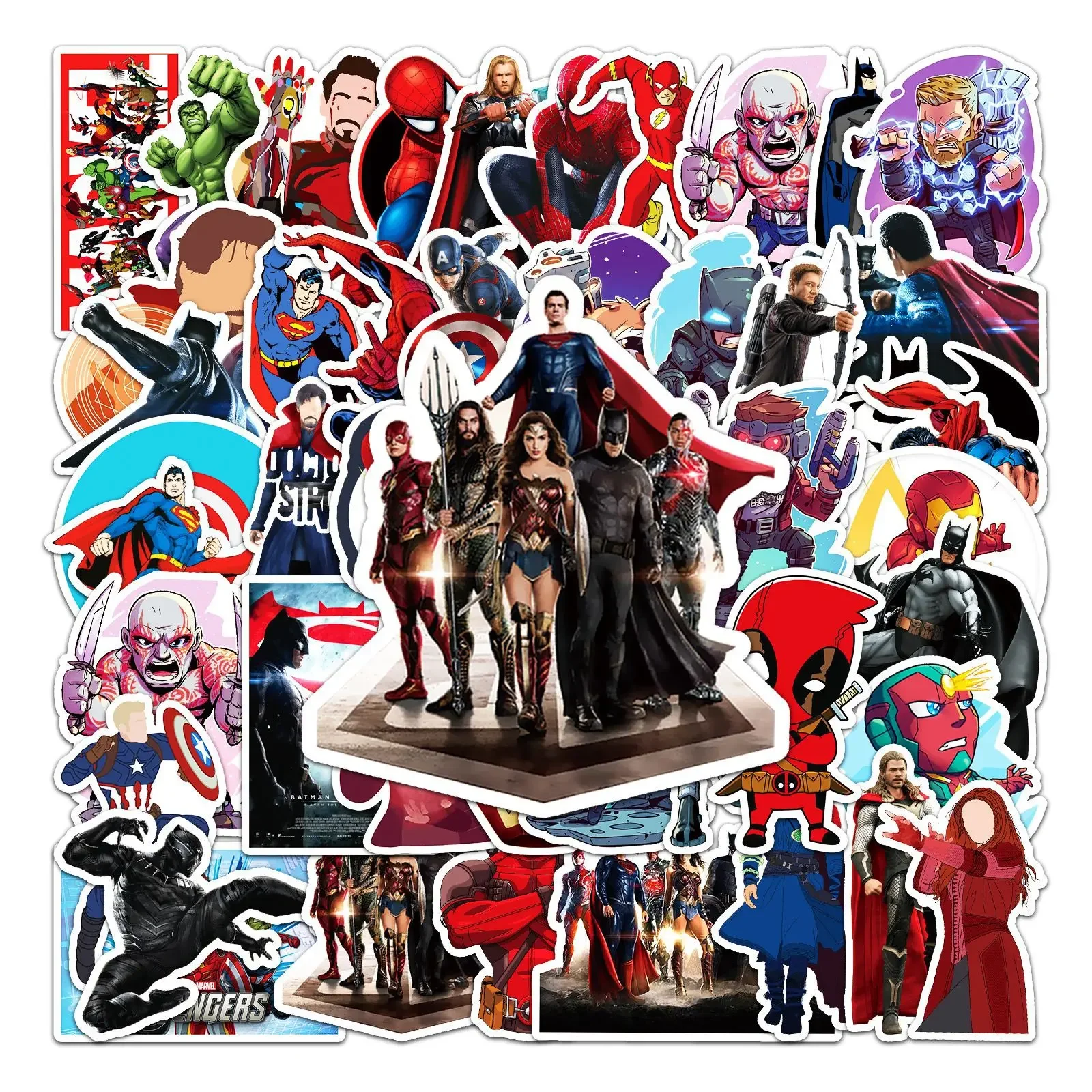 50PCS  Marvel The Avengers Stickers Cartoon PVC Decals Toys 