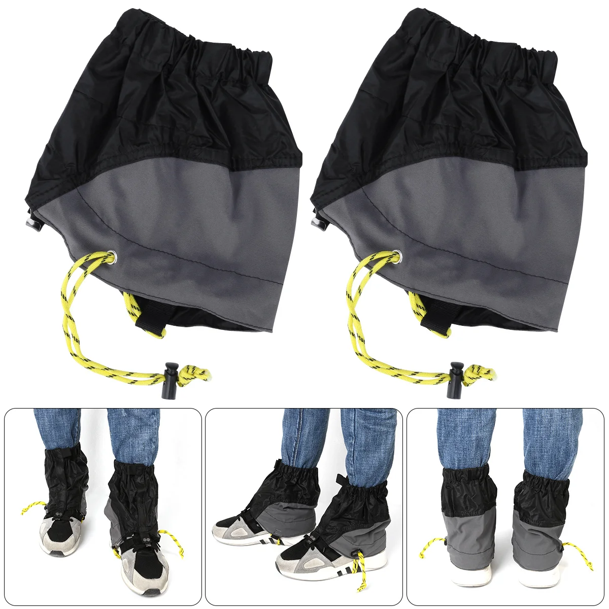 

Waterproof Sandproof Gaiters Adjustable Outdoor Hiking Ankle Walking Gaiter For Men Women Snap Hook High Density Cord