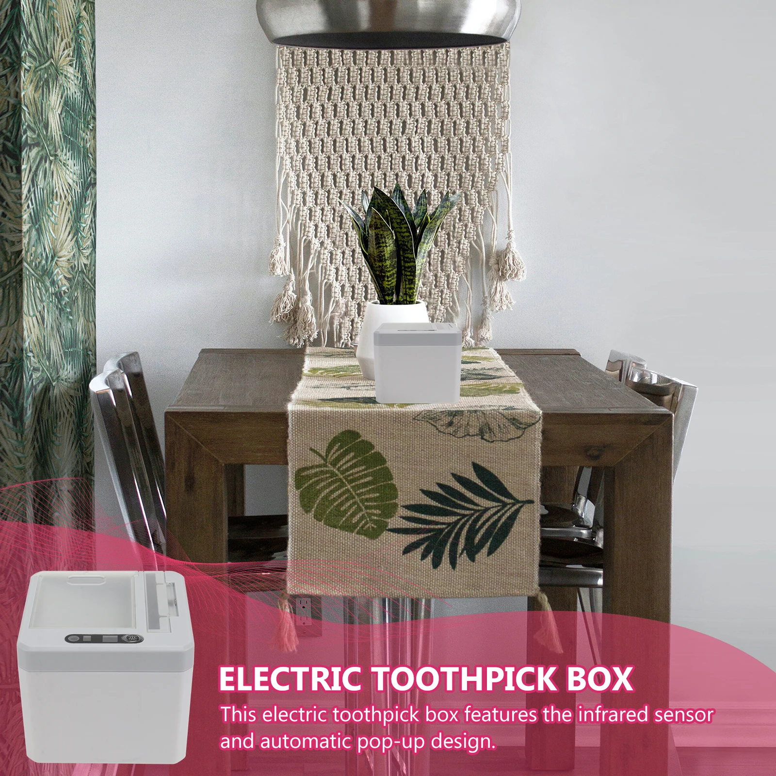 

Automatic Toothpick Box ABS Material Kitchen Use Infrared Sensor Holder Dispenser Moisture Proof Container Storage Smart Design