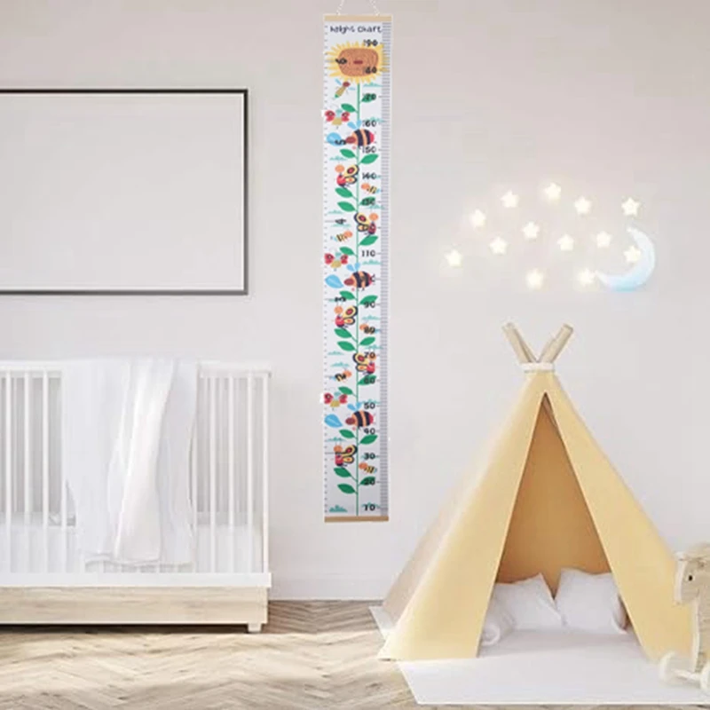 D Canvas Growth Chart For Kids -Unisex Kids Room Wall Decor -Measuring Height Chart-Wall Tape With Height Chart For Kids Durable