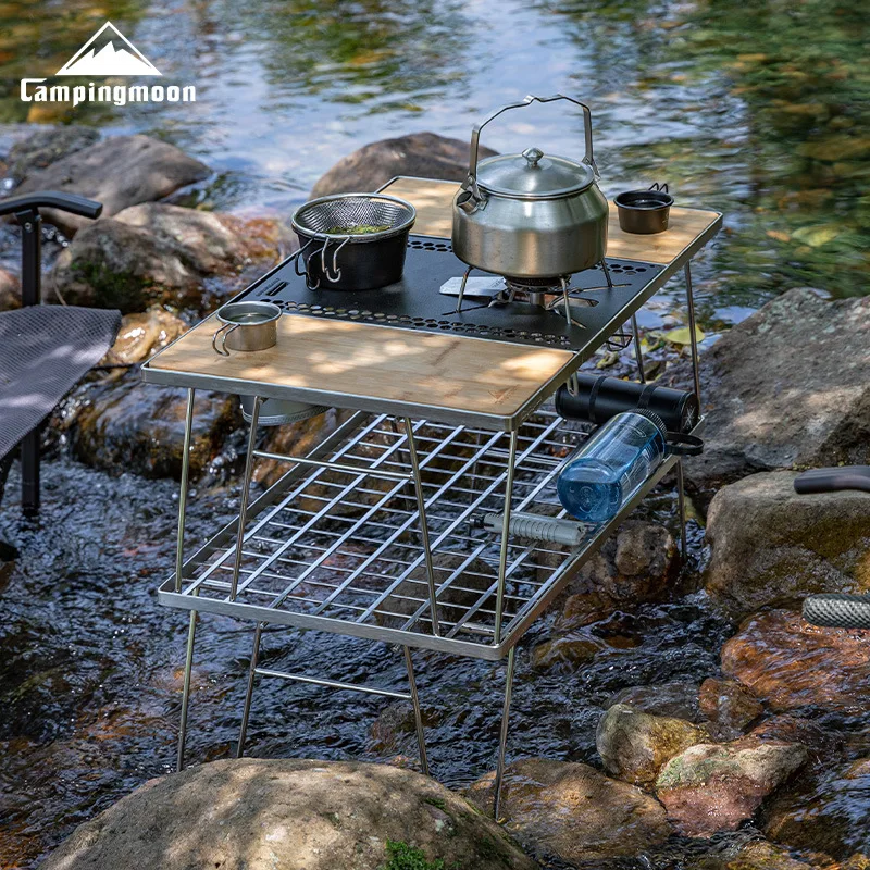 

CAMPINGMOON CK-P25 Wooden Camping Table Tea Table Unit Board Outdoor Vegetable cutting and storage board