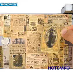 10/20/35PCS Old Newspaper Stickers Retro Parchment Style Fashion Art Decals for Luggage Laptop Phone Bike Car Motorcycle Sticker