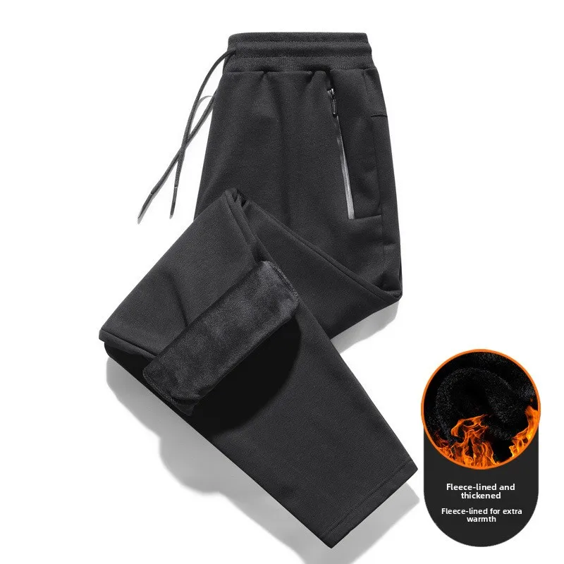

New Autumn and Winter Fleece and Thickened Casual Pants, Men's Loose Tight-fitting Sweatpants, Casual and Versatile Sport Pants