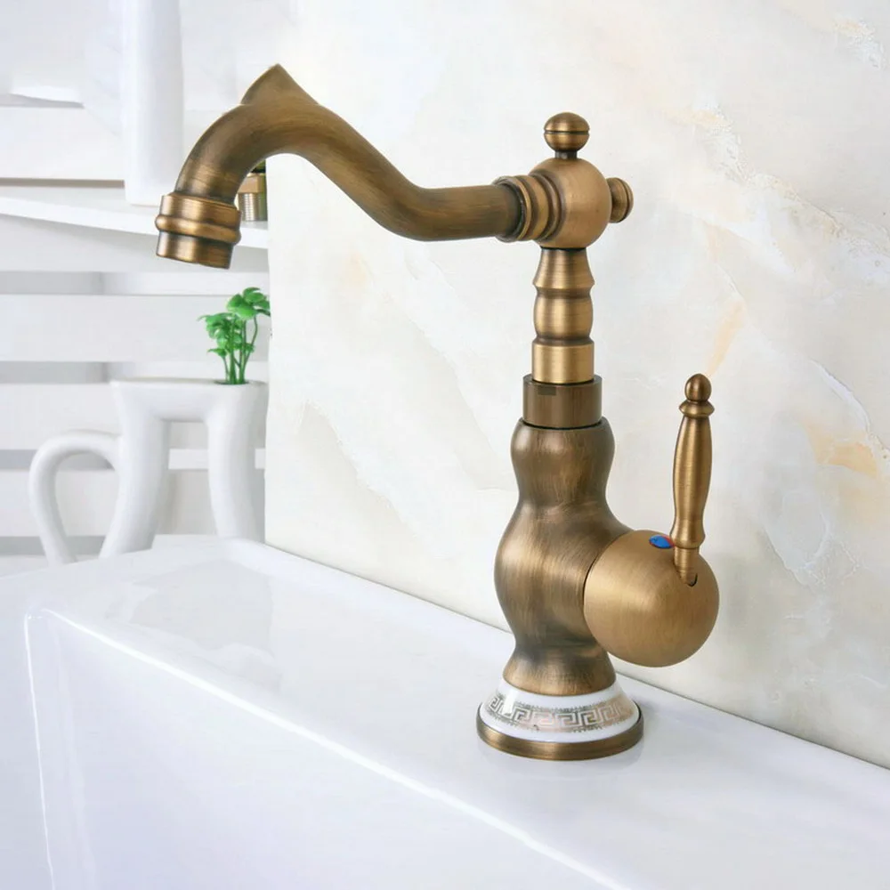 

Bathroom sink faucet cold and hot bathroom faucet Antique water mixer tap brass basin faucet znf612