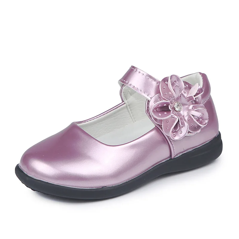 Kids Leather Shoes Girls Party Dancing Footwear Children Non-slip Soft Bottom Wedding Shoes Students Performance Single Footwear