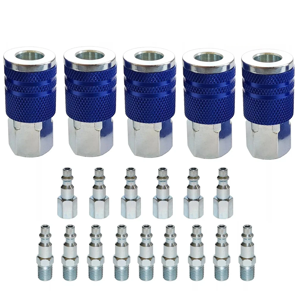 Use In Workshops 1 4NPT Quick Coupler Set Versatile Air Hose Connectors 1 4 NPT Fittings Long-lasting Performance