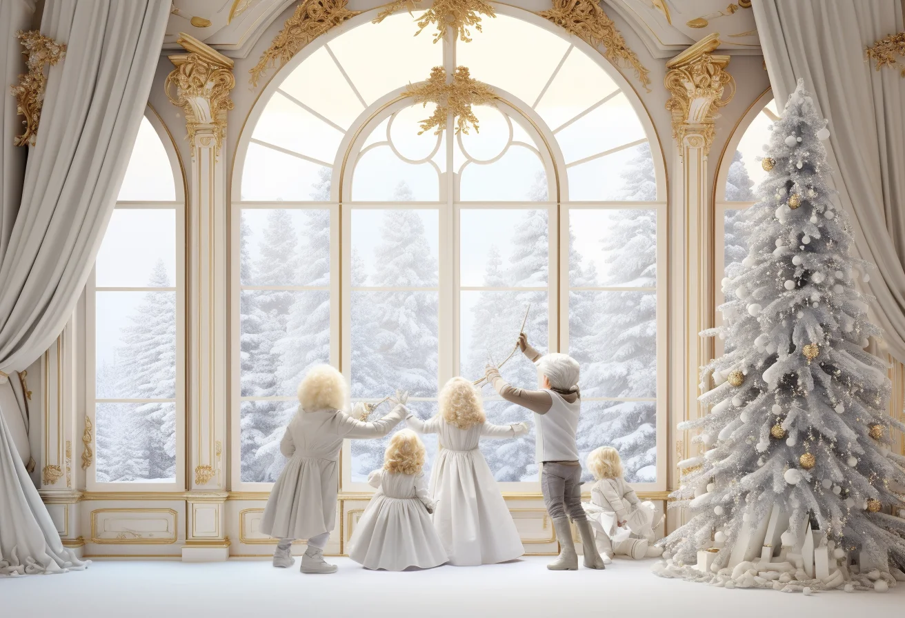 Christmas Tree Castle Room Backdrops Kids Adult Photography Props Child Baby Photocall Decors Xmas Forest Living Room Background