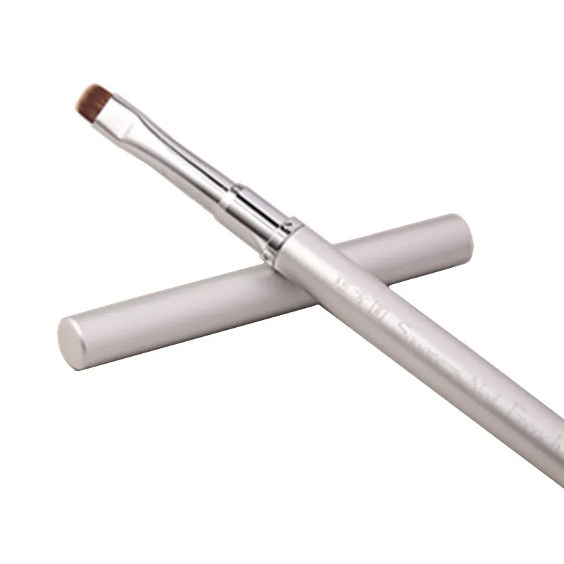 1/6 قطعة مزدوجة الرأس مقبض معدني فرشاة الأظافر بطانة فرشاة اللوحة القلم فرشاة جل كريستال مسمار الفن مانيكير #2