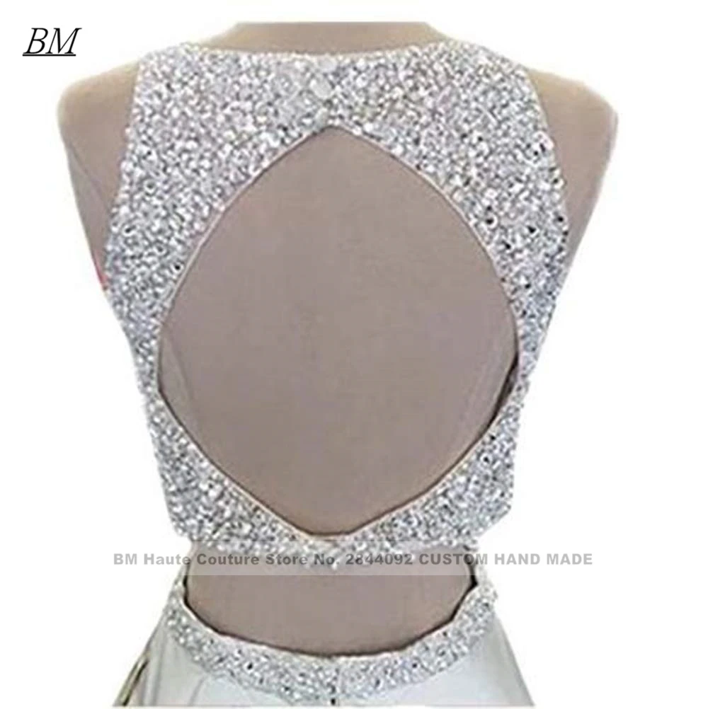 Robe De soirée pas cher Appliques élégant perlé 2 pièces robes De bal perlée longue couches formelle soirée demoiselle d'honneur Robe De soirée