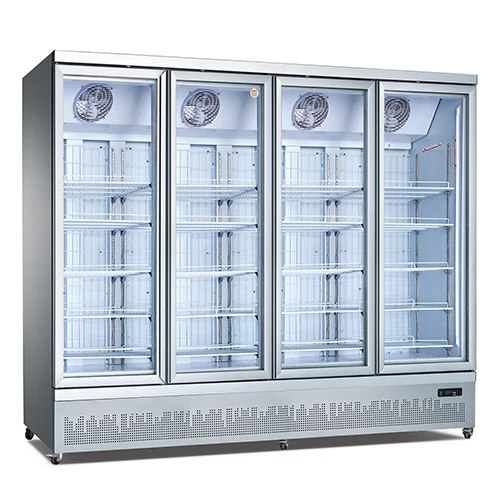 Frozen Fish Vertical Showcase Glass Door Freezer Upright Showcase Freezer