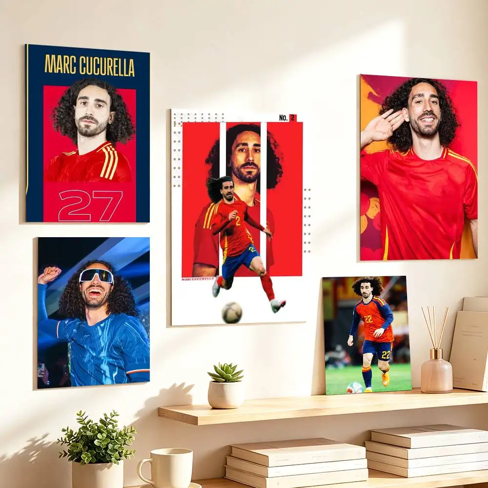 Famous Footballer M-Marc Cucurella   Poster HD Self Adhesive Waterproof Wall Art Ideal for Home Office Dorm Gift