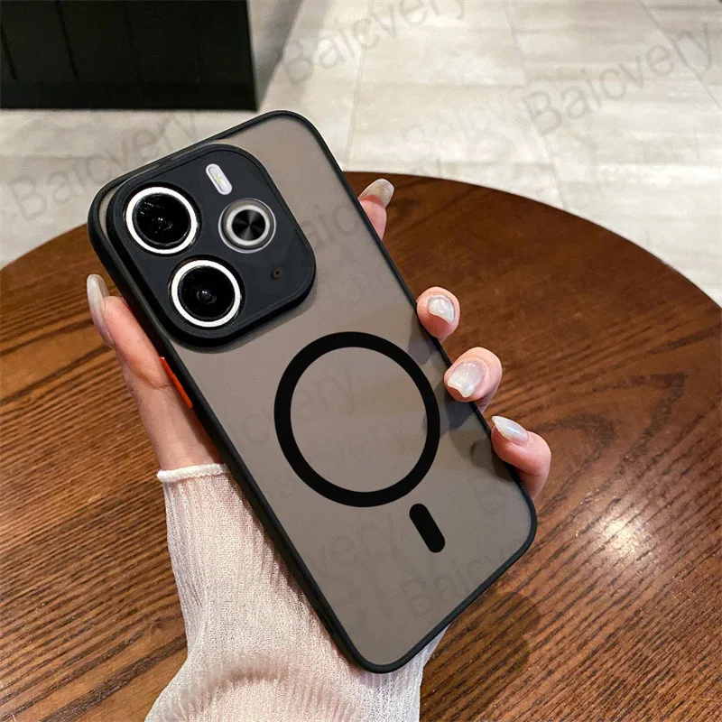 لـ Realme 14 5G/Realme 14T ملون غير لامع مع ملصق شحن لاسلكي