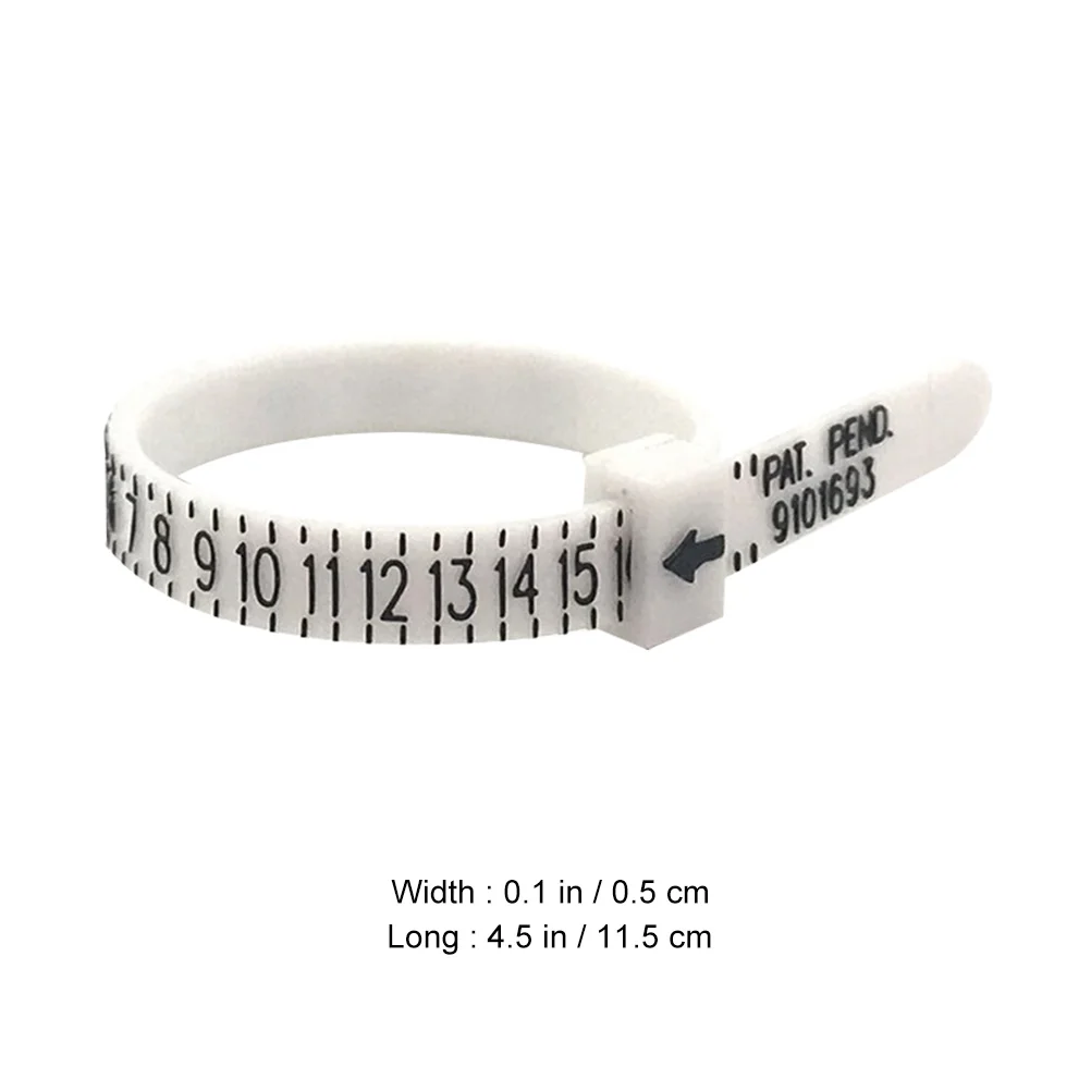 

Ring Finger Measuring Tool White Diameter Circle Jewelry Making Reusable Durable Smooth Surface Accurate Printing Suitable