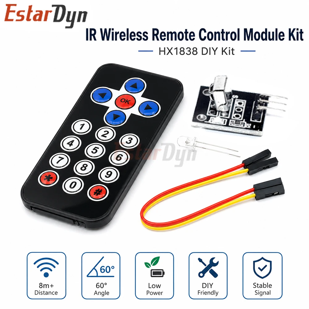 Estardyn Infrared IR Wireless Remote Control Module Kits DIY Kit HX1838 For Raspberry Pi