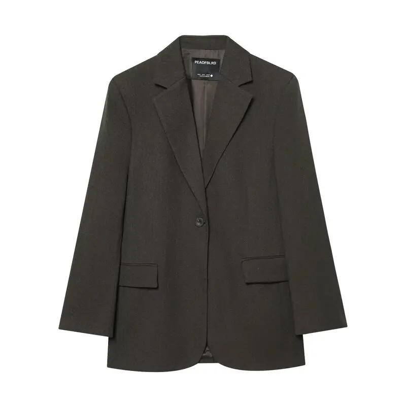 Lâche décontracté femmes Faion automne 2025 tissu mixte Jaet nouveauté polyvalent Sle Long Sve bouton unique