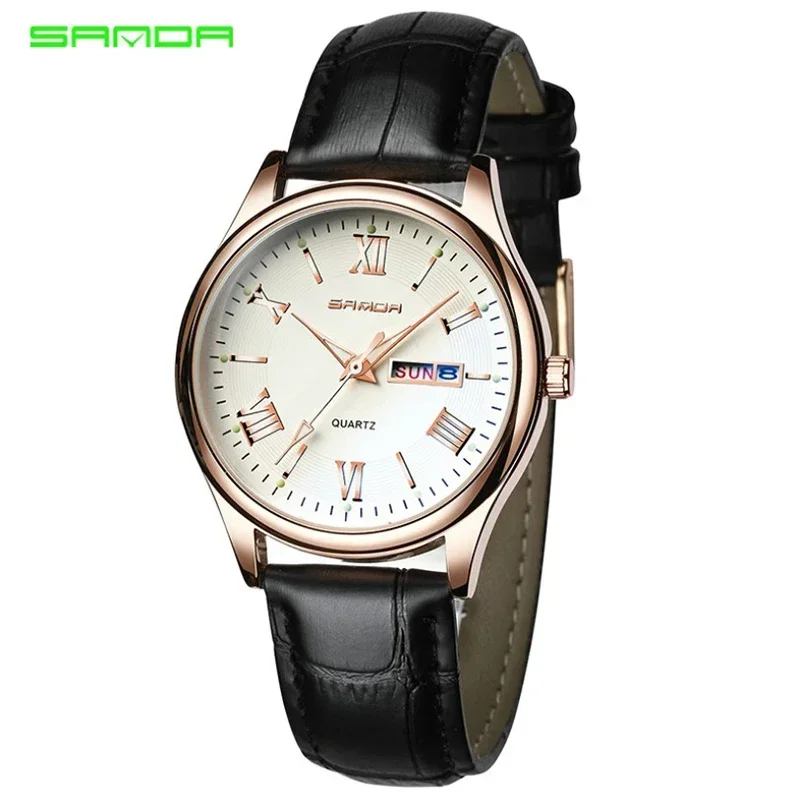 SANDA-reloj deportivo de lujo para hombre, cronógrafo de cuarzo, de goma, automático, resistente al agua, militar, informal, para exteriores, a