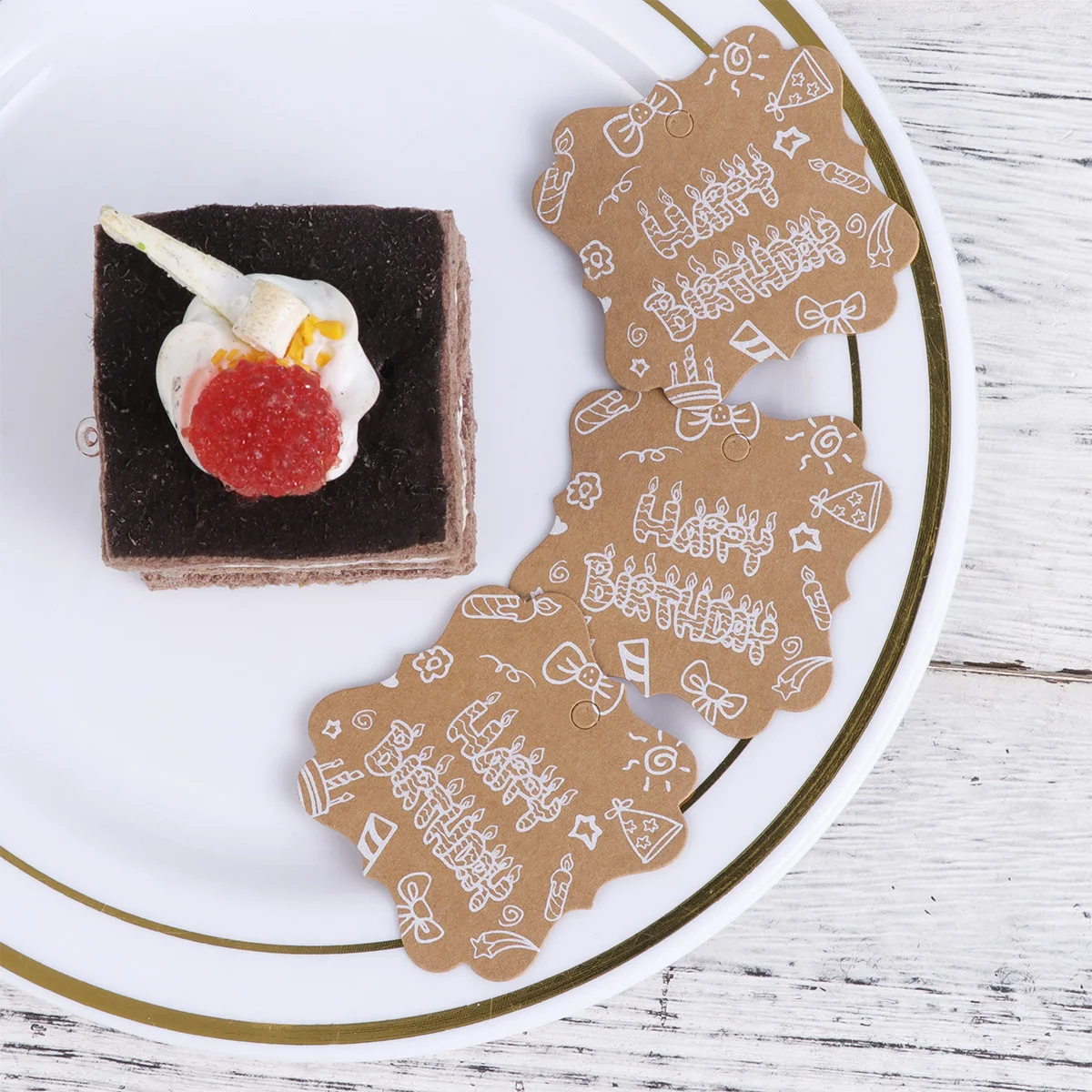 

50 Pcs High Quality Kraft Paper Gift Tags With Pattern Design Wedding Favor Tags And Identification Tags With Hemp Rope