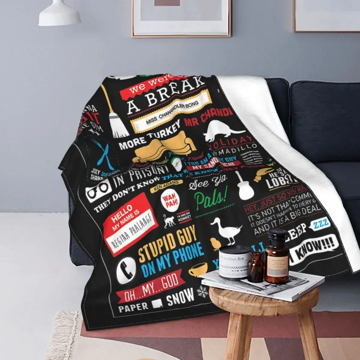 Friends Central Perk TV Blanket Fleece Cartoon American Lightweight Throw Blankets for Bedroom Sofa Bedroom Quilt