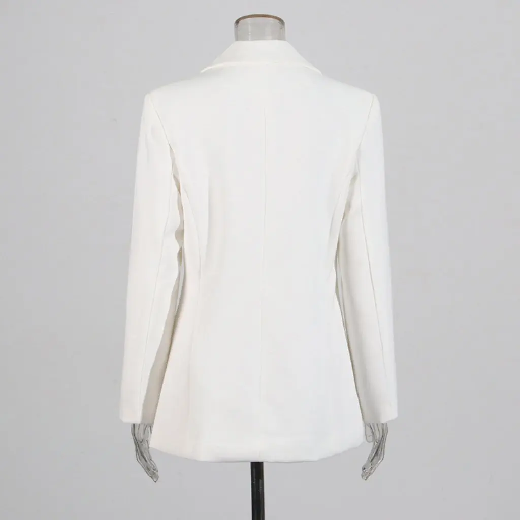 

Women's Fashion High-End Small Suit Jacket Heavy Industry Rhinestone Flower Set Two Button Style for