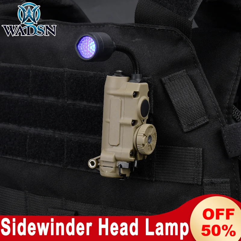 

WADSN Sidewinder Head Lamp Strobe Light Red Green Blue White IR Light LED Outdoor Tactical Hunting IFF Hunting Helmet Light